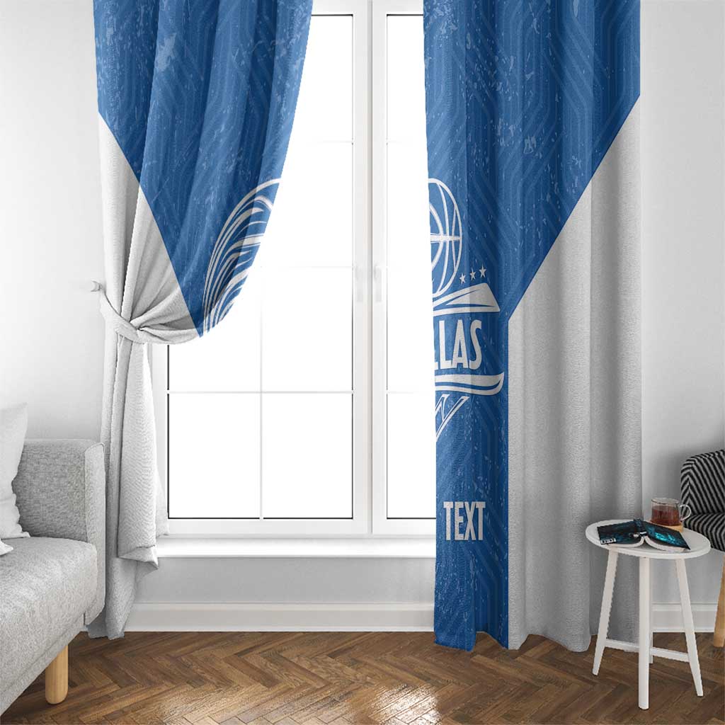 Greece Basketball Custom Window Curtain Go Hellas Blue Version - Wonder Print Shop