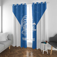 Greece Basketball Custom Window Curtain Go Hellas Blue Version - Wonder Print Shop