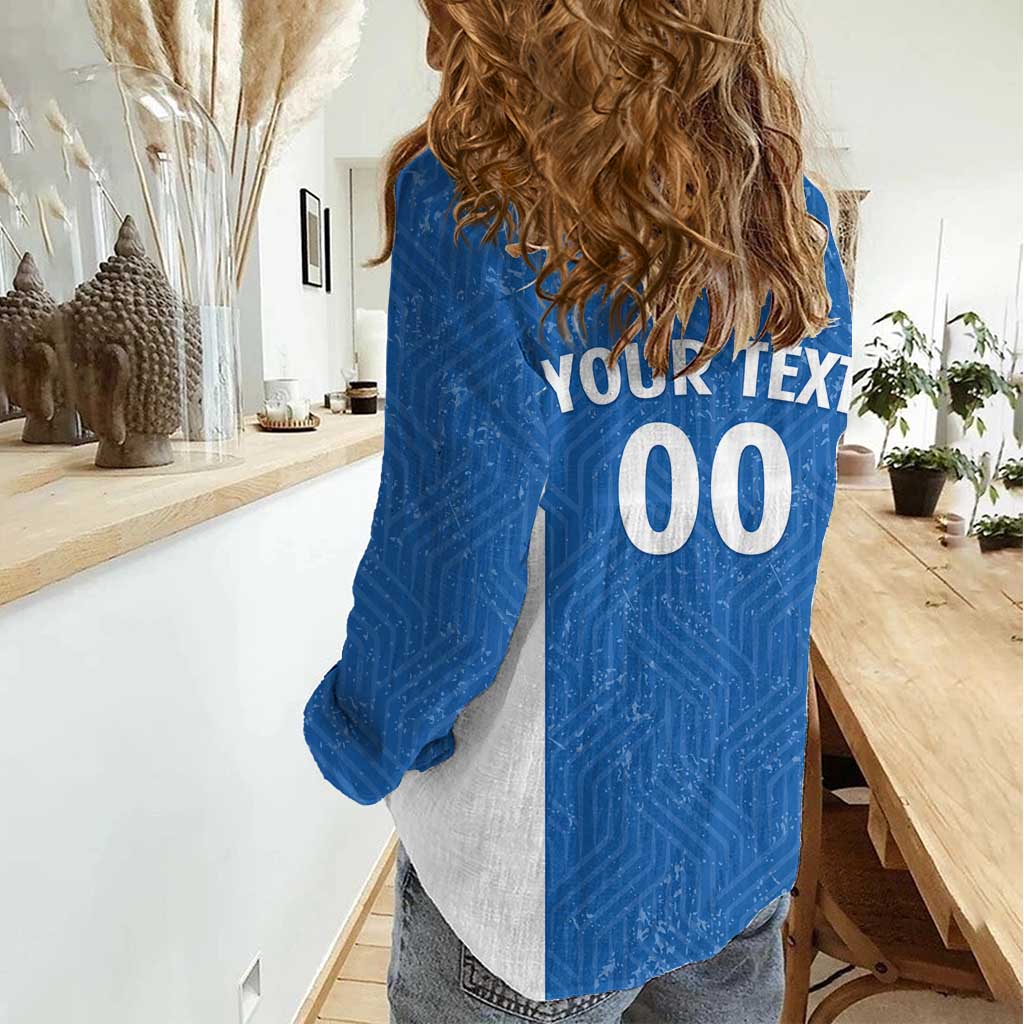 Greece Basketball Custom Women Casual Shirt Go Hellas Blue Version - Wonder Print Shop