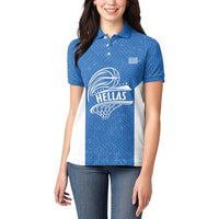 Greece Basketball Custom Women Polo Shirt Go Hellas Blue Version - Wonder Print Shop