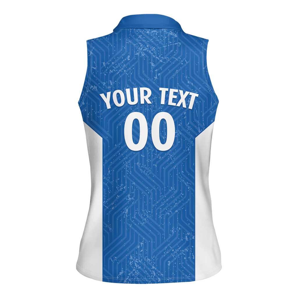 Greece Basketball Custom Women Sleeveless Polo Shirt Go Hellas Blue Version - Wonder Print Shop