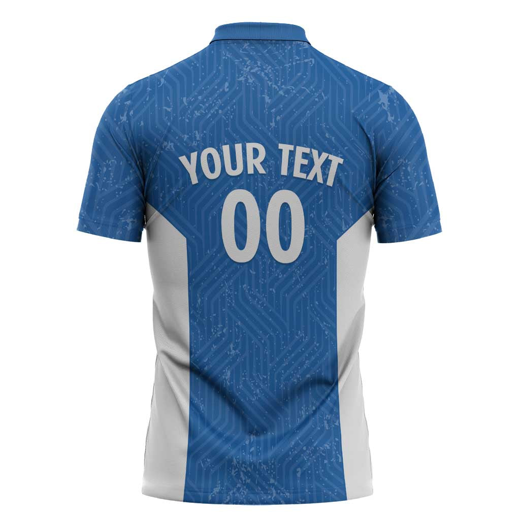 Greece Basketball Custom Zipper Polo Shirt Go Hellas Blue Version - Wonder Print Shop