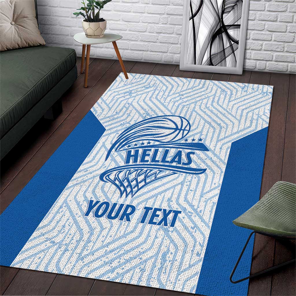Hellas Basketball Custom Area Rug Go Greece White Version - Wonder Print Shop