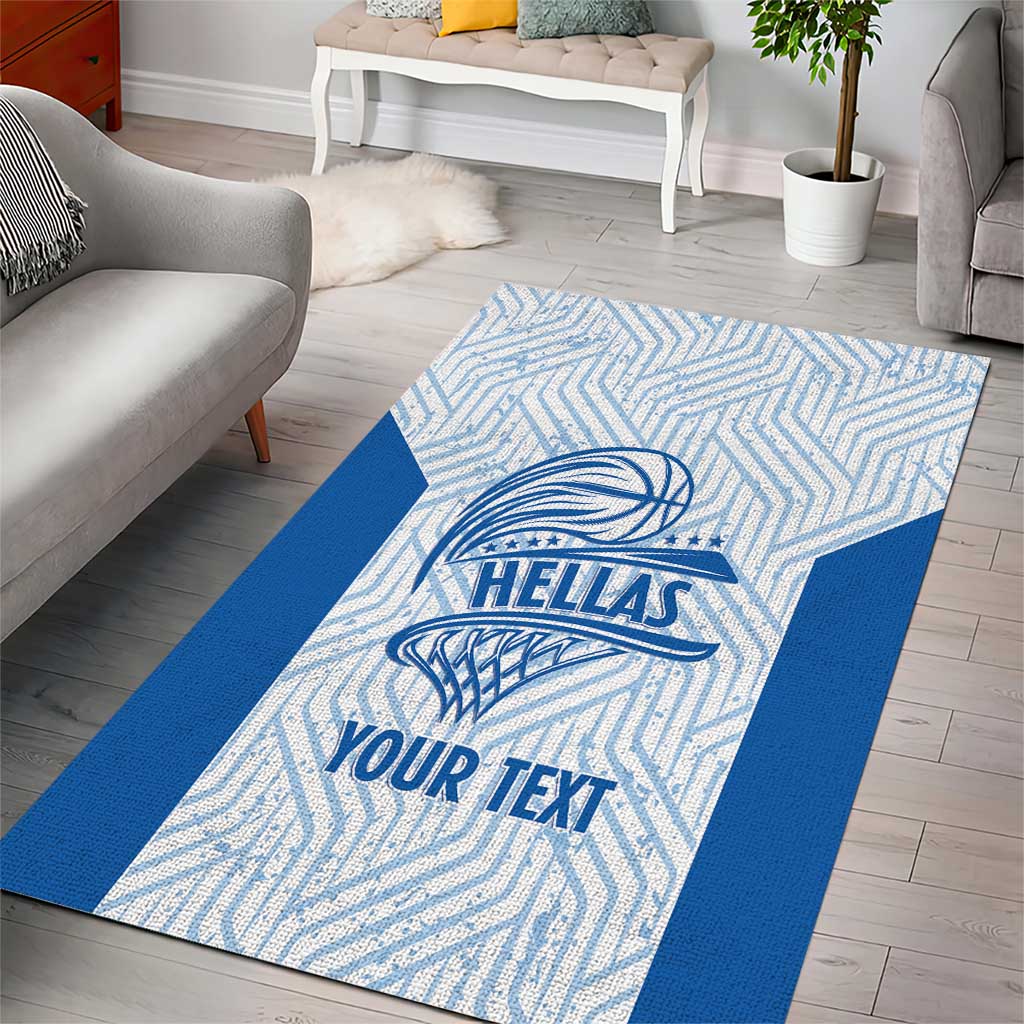 Hellas Basketball Custom Area Rug Go Greece White Version - Wonder Print Shop