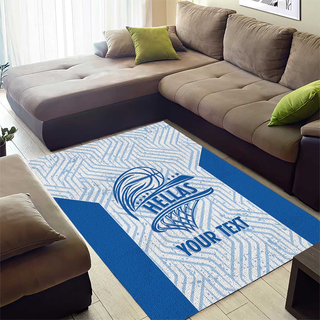 Hellas Basketball Custom Area Rug Go Greece White Version - Wonder Print Shop