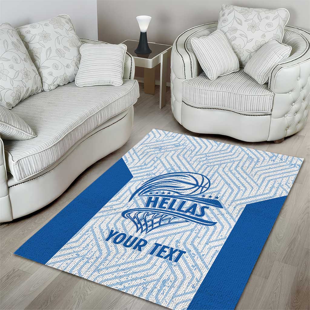Hellas Basketball Custom Area Rug Go Greece White Version - Wonder Print Shop