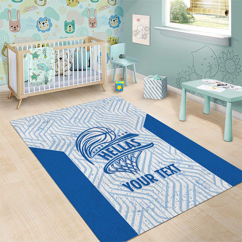Hellas Basketball Custom Area Rug Go Greece White Version - Wonder Print Shop
