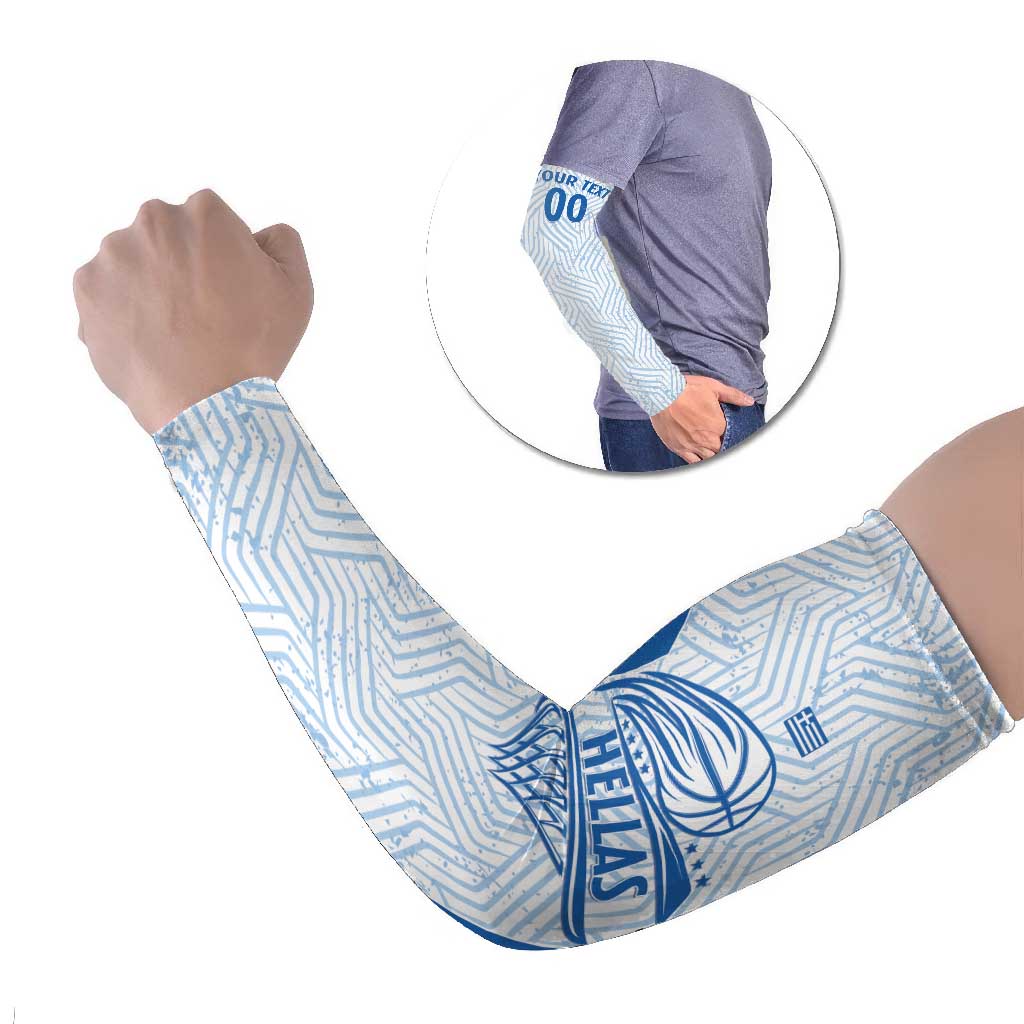 Hellas Basketball Custom Arm Sleeves Go Greece White Version - Wonder Print Shop