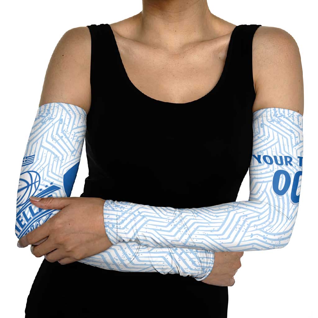 Hellas Basketball Custom Arm Sleeves Go Greece White Version - Wonder Print Shop