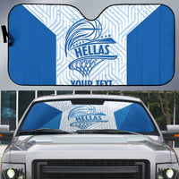 Hellas Basketball Custom Auto Sun Shade Go Greece White Version - Wonder Print Shop