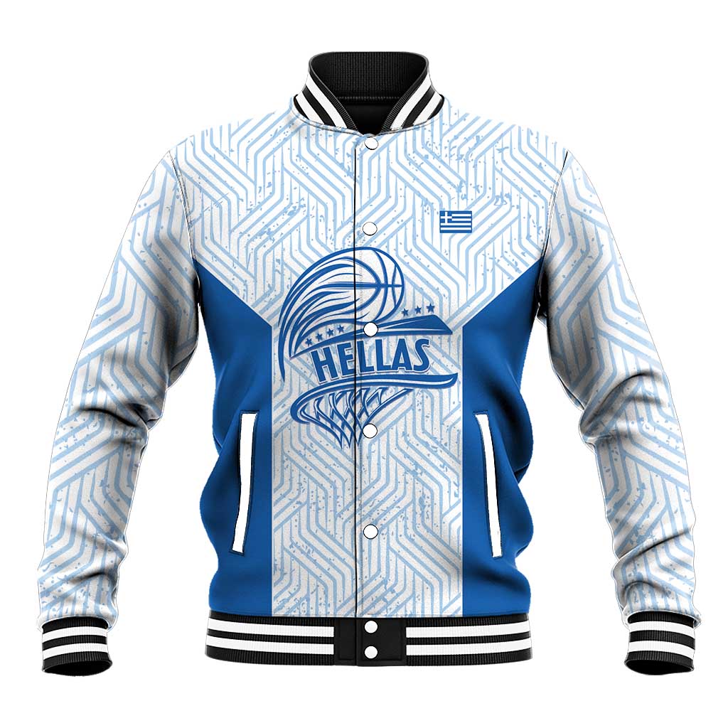 Hellas Basketball Custom Baseball Jacket Go Greece White Version - Wonder Print Shop