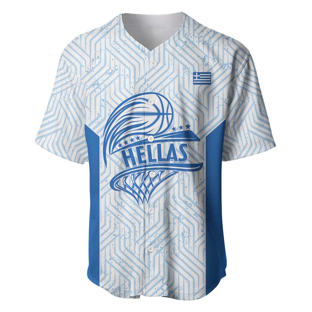 Hellas Basketball Custom Baseball Jersey Go Greece White Version - Wonder Print Shop