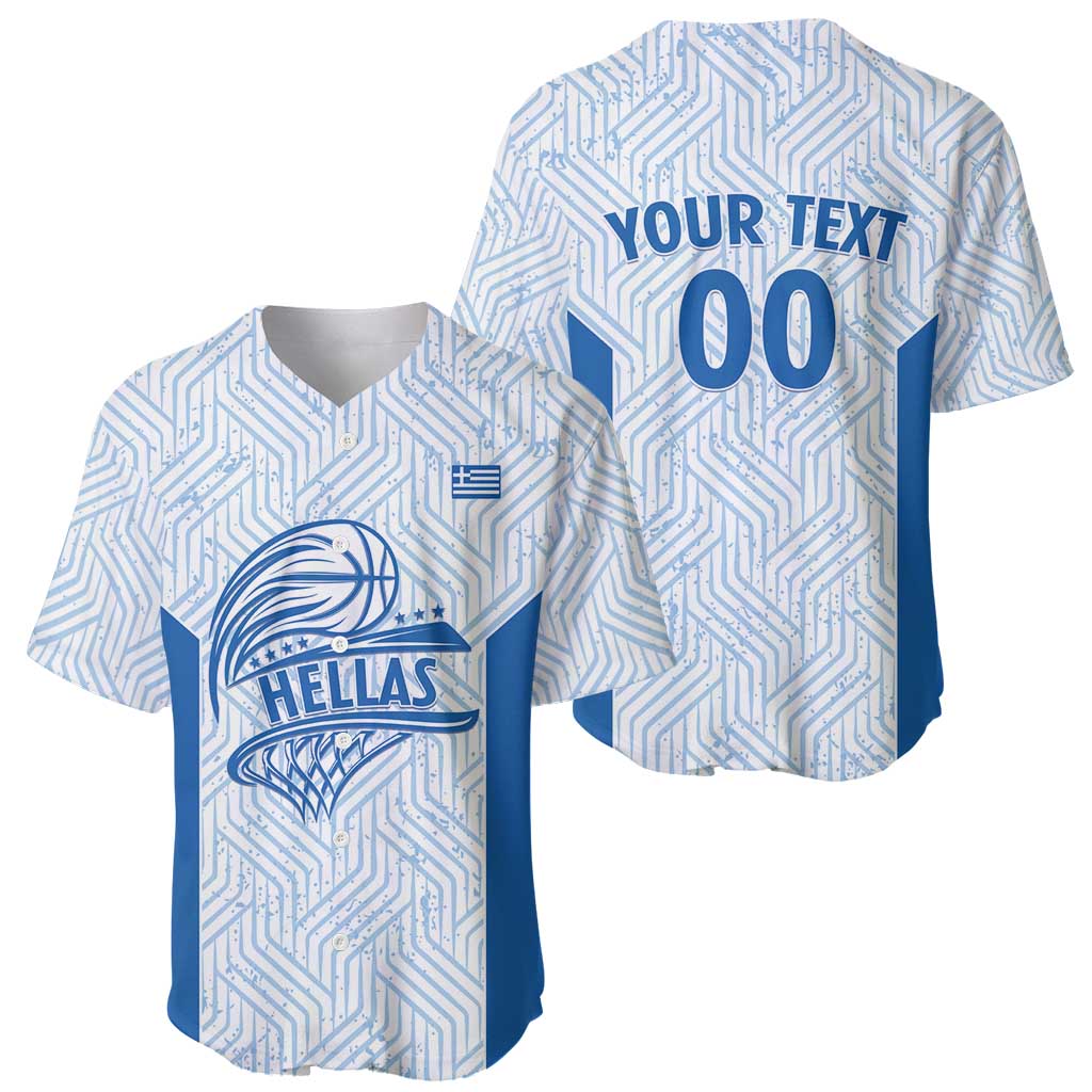 Hellas Basketball Custom Baseball Jersey Go Greece White Version - Wonder Print Shop