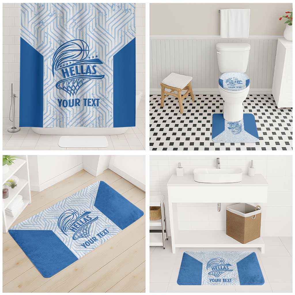 Hellas Basketball Custom Bathroom Set Go Greece White Version - Wonder Print Shop