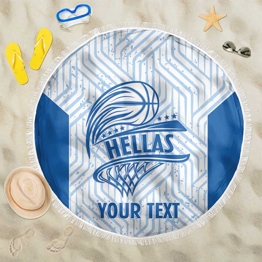 Hellas Basketball Custom Beach Blanket Go Greece White Version - Wonder Print Shop