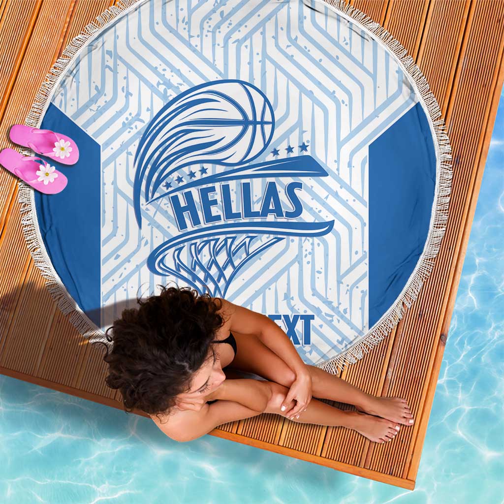Hellas Basketball Custom Beach Blanket Go Greece White Version - Wonder Print Shop