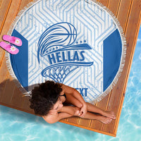 Hellas Basketball Custom Beach Blanket Go Greece White Version - Wonder Print Shop