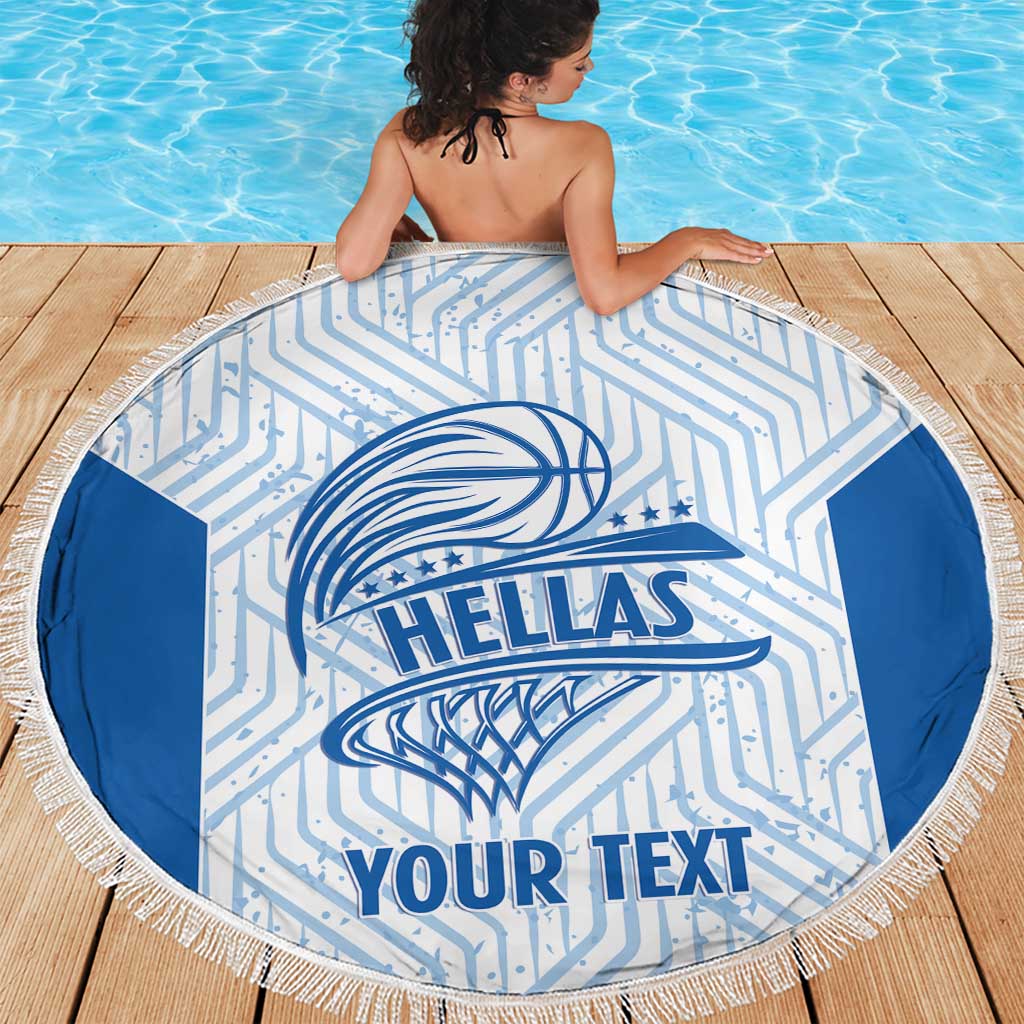 Hellas Basketball Custom Beach Blanket Go Greece White Version - Wonder Print Shop