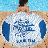 Hellas Basketball Custom Beach Blanket Go Greece White Version - Wonder Print Shop