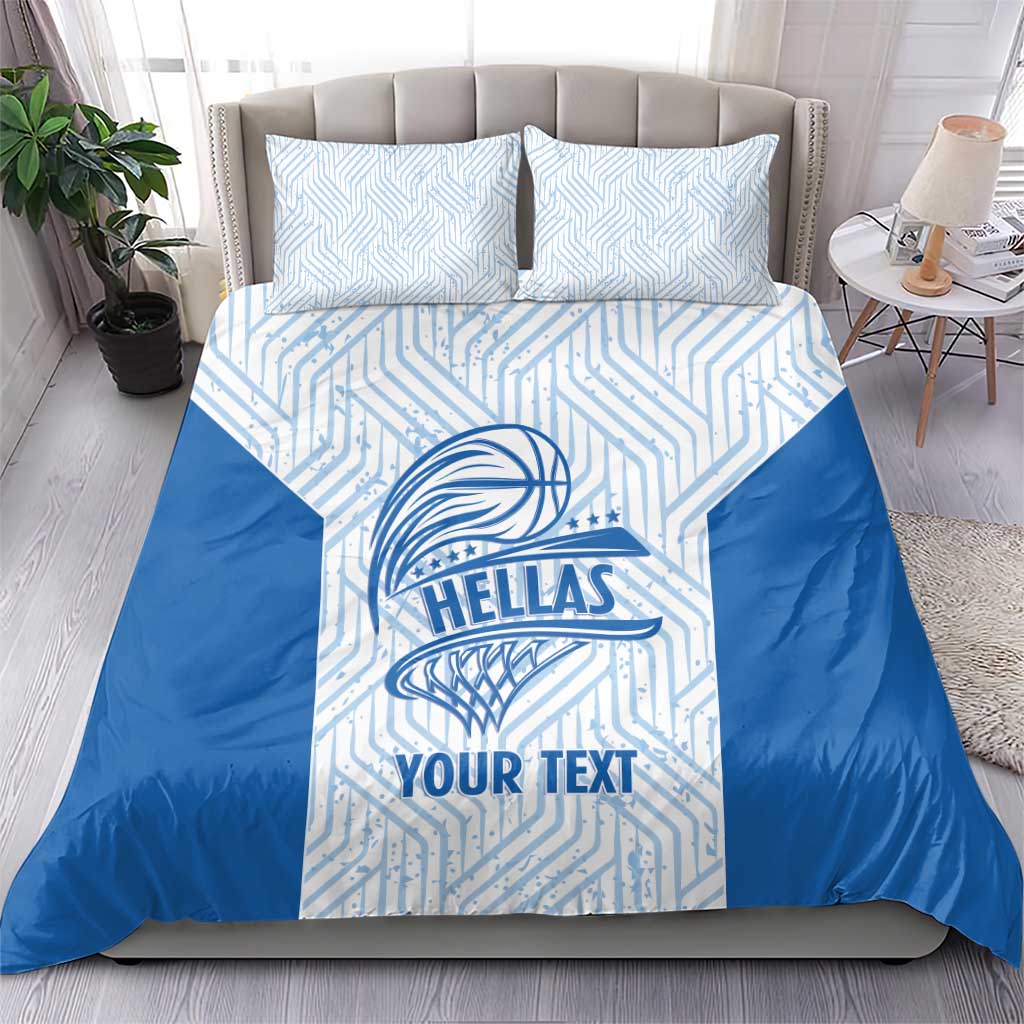 Hellas Basketball Custom Bedding Set Go Greece White Version - Wonder Print Shop