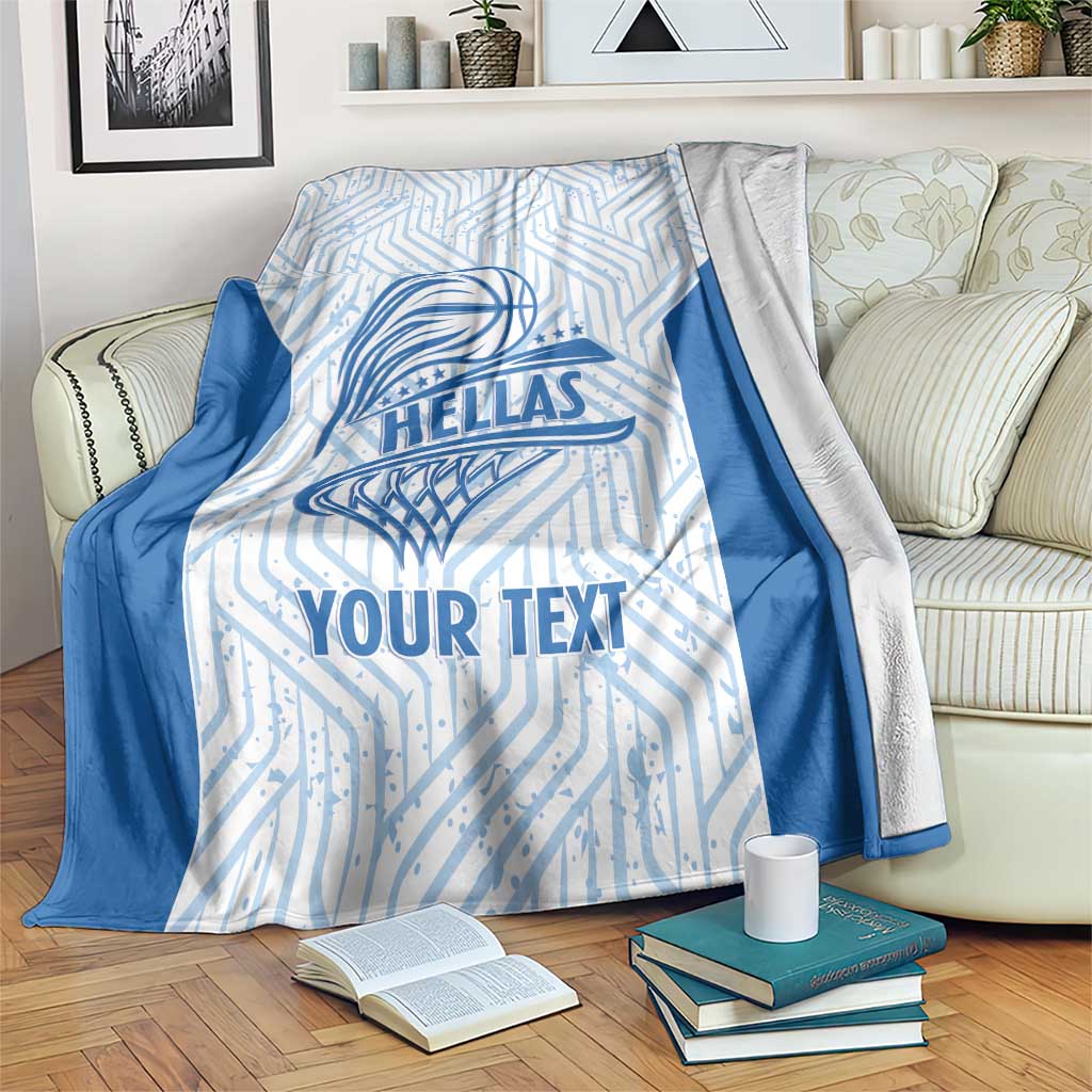 Hellas Basketball Custom Blanket Go Greece White Version - Wonder Print Shop