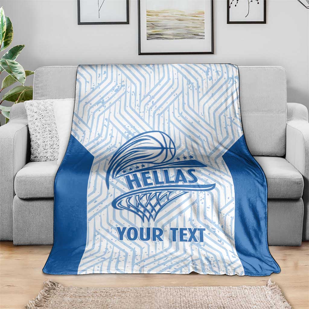 Hellas Basketball Custom Blanket Go Greece White Version - Wonder Print Shop