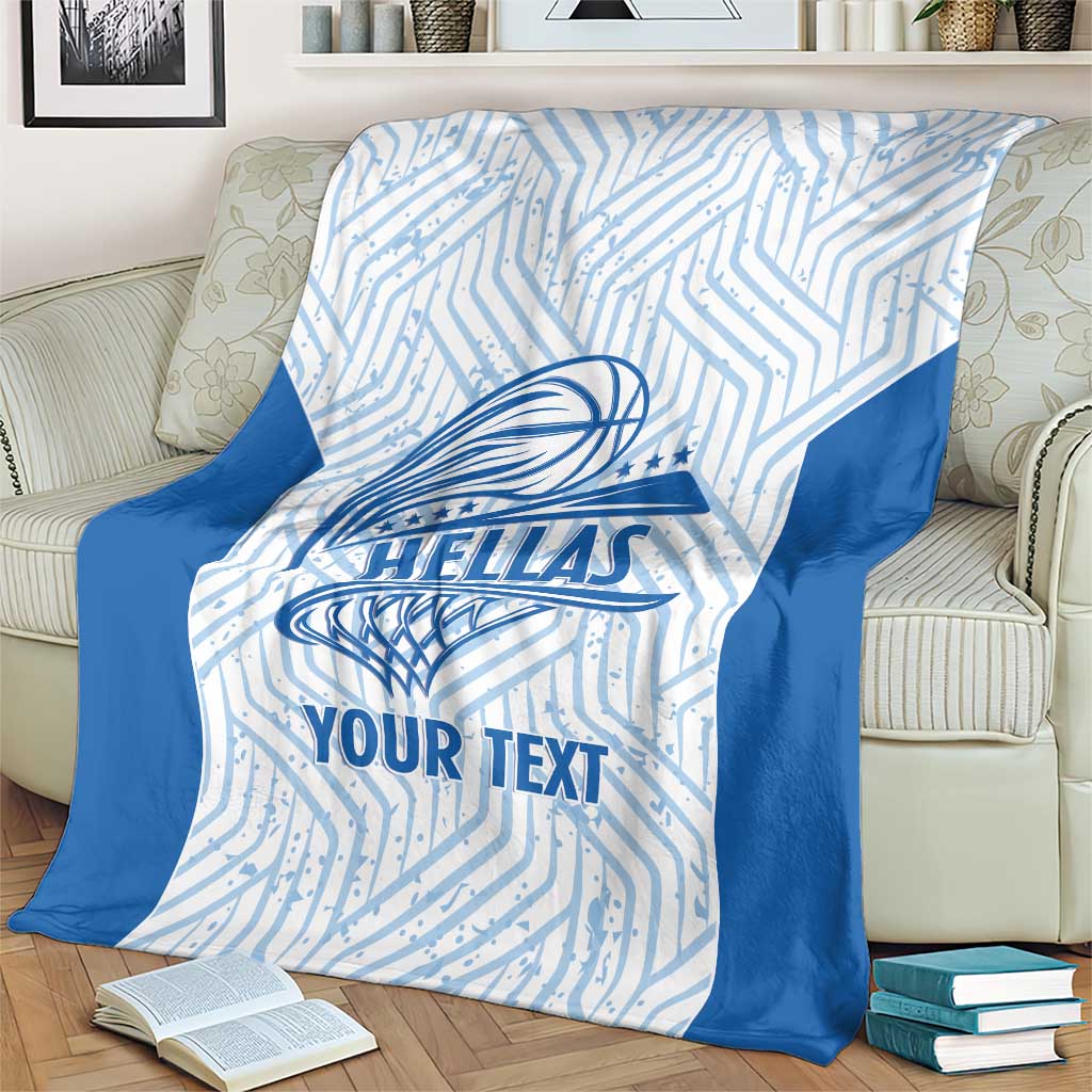 Hellas Basketball Custom Blanket Go Greece White Version - Wonder Print Shop