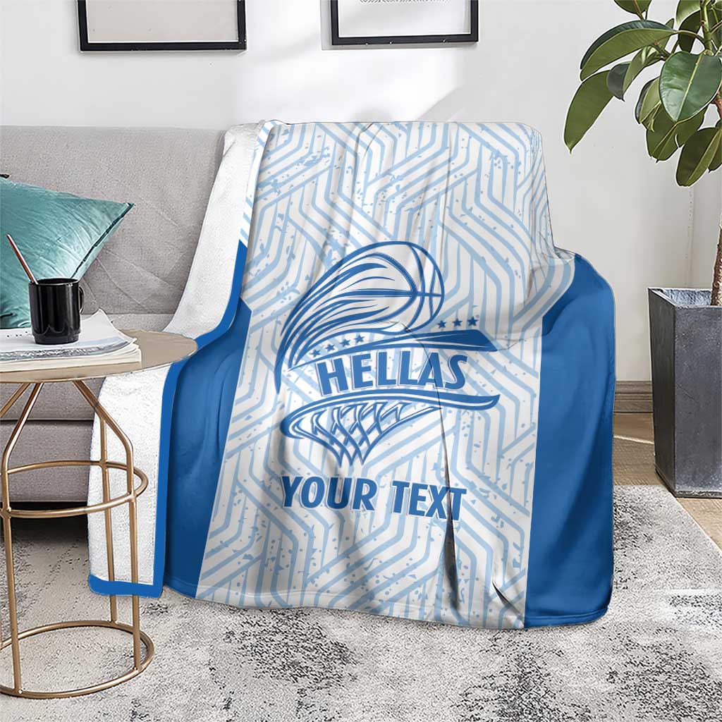 Hellas Basketball Custom Blanket Go Greece White Version - Wonder Print Shop
