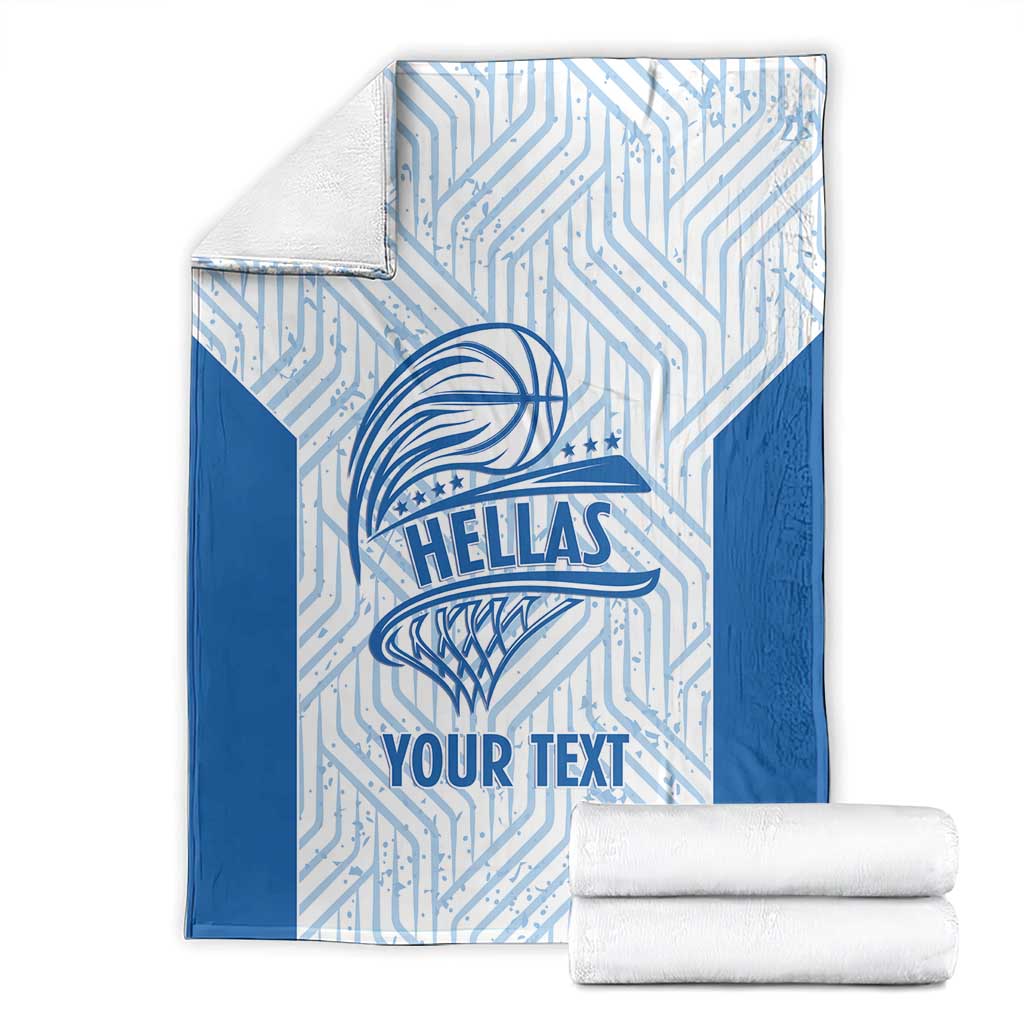 Hellas Basketball Custom Blanket Go Greece White Version - Wonder Print Shop