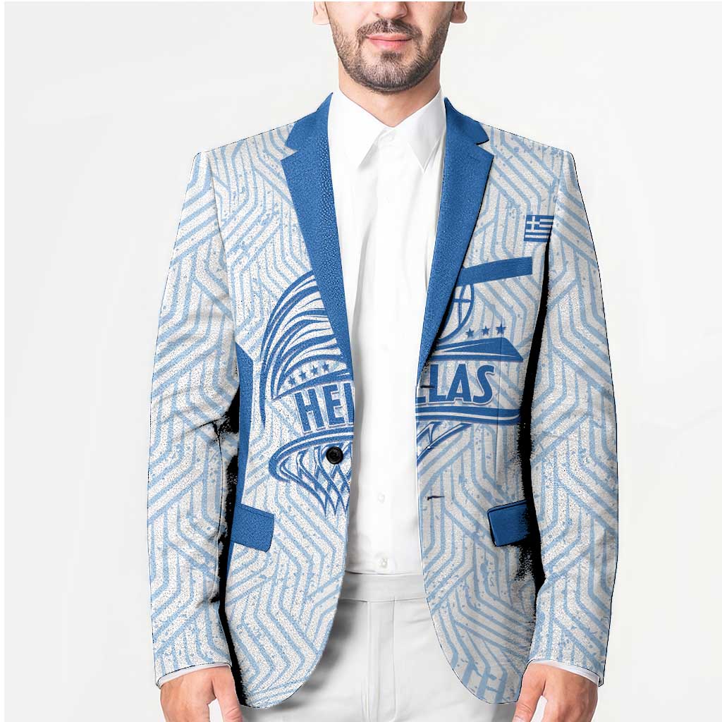 Hellas Basketball Custom Blazer Go Greece White Version - Wonder Print Shop