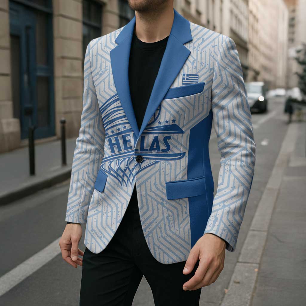 Hellas Basketball Custom Blazer Go Greece White Version - Wonder Print Shop