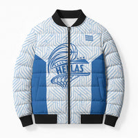 Hellas Basketball Custom Bomber Puffer Jacket Go Greece White Version - Wonder Print Shop