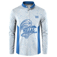 Hellas Basketball Custom Button Sweatshirt Go Greece White Version - Wonder Print Shop
