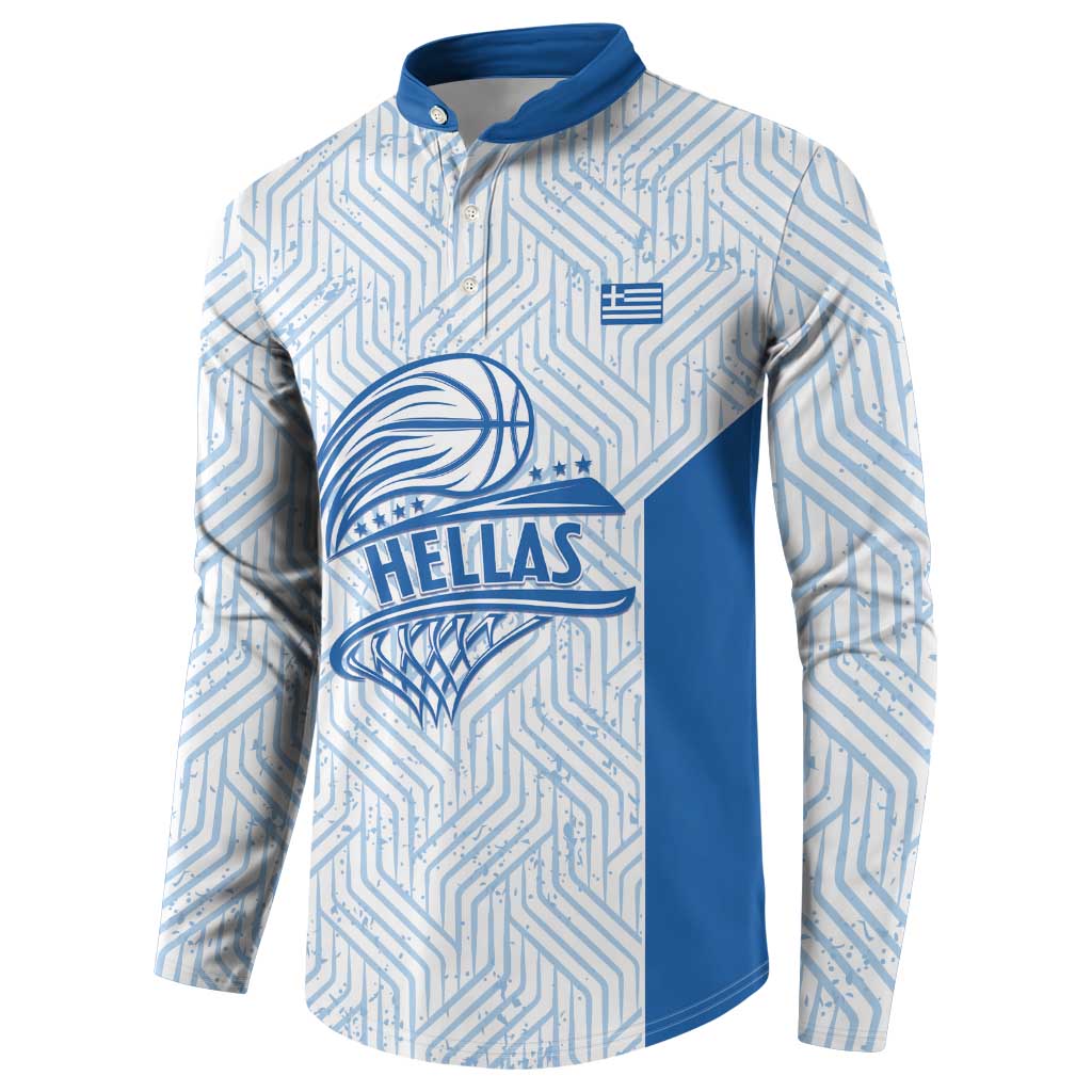 Hellas Basketball Custom Button Sweatshirt Go Greece White Version - Wonder Print Shop