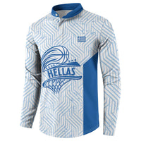 Hellas Basketball Custom Button Sweatshirt Go Greece White Version - Wonder Print Shop