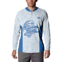 Hellas Basketball Custom Button Sweatshirt Go Greece White Version - Wonder Print Shop