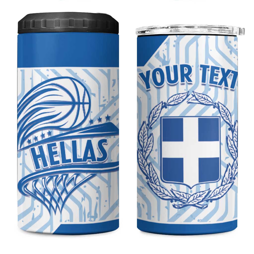 Hellas Basketball Custom 4 in 1 Can Cooler Tumbler Go Greece White Version - Wonder Print Shop