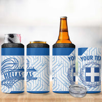 Hellas Basketball Custom 4 in 1 Can Cooler Tumbler Go Greece White Version - Wonder Print Shop