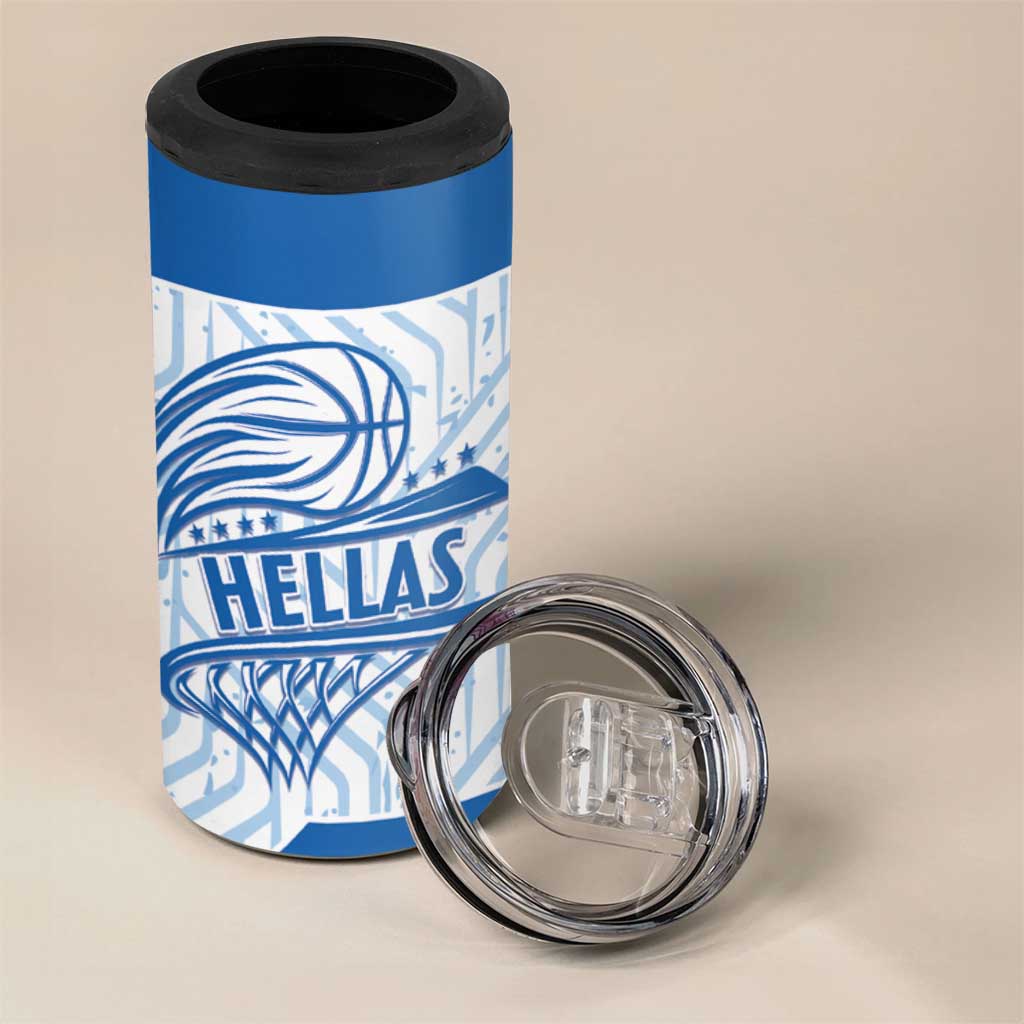 Hellas Basketball Custom 4 in 1 Can Cooler Tumbler Go Greece White Version - Wonder Print Shop
