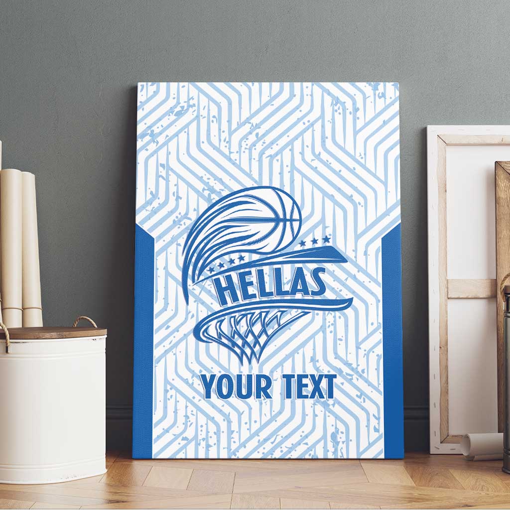 Hellas Basketball Custom Canvas Wall Art Go Greece White Version - Wonder Print Shop