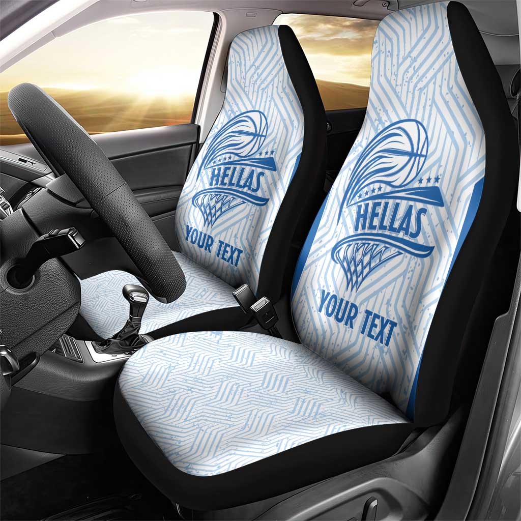 Hellas Basketball Custom Car Seat Cover Go Greece White Version - Wonder Print Shop