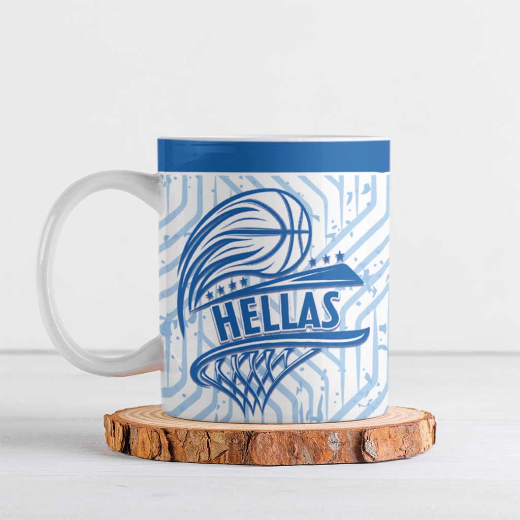 Hellas Basketball Custom Ceramic Mug Go Greece White Version - Wonder Print Shop