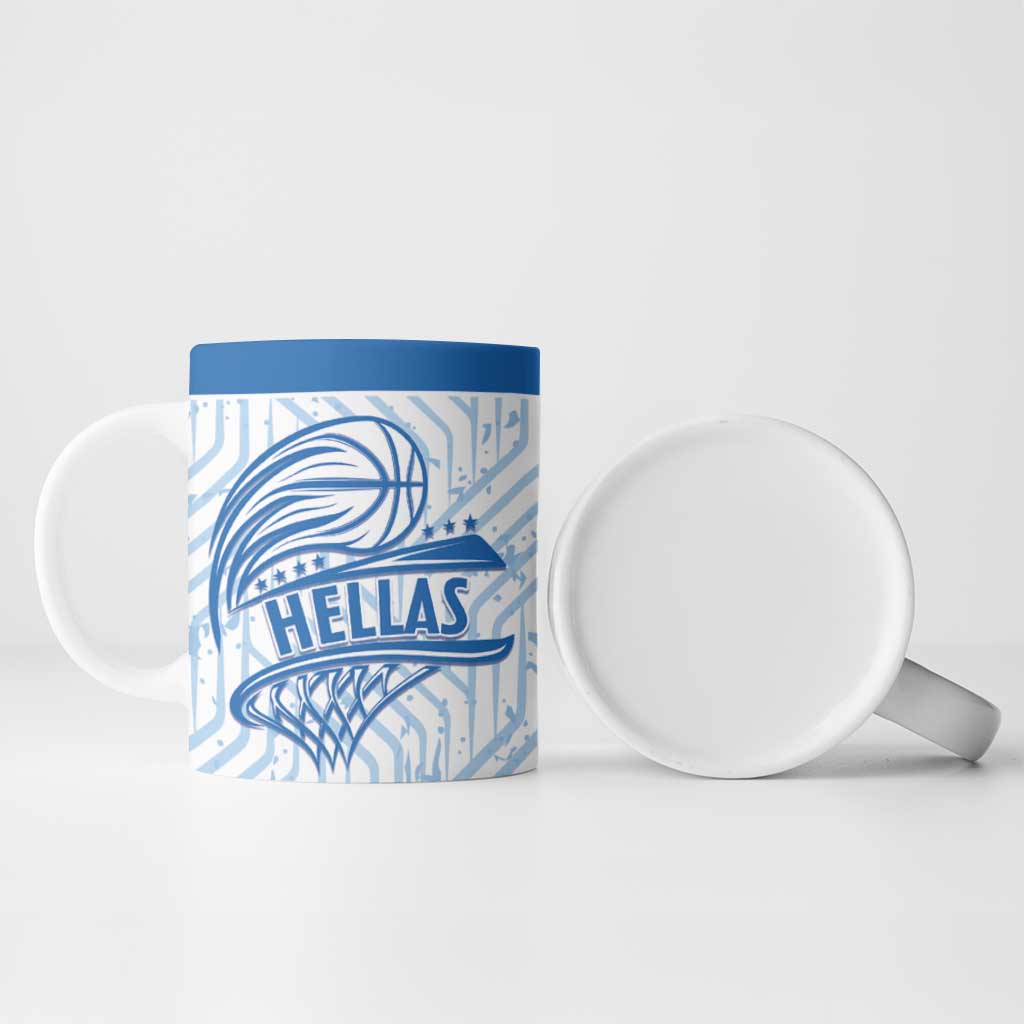Hellas Basketball Custom Ceramic Mug Go Greece White Version - Wonder Print Shop