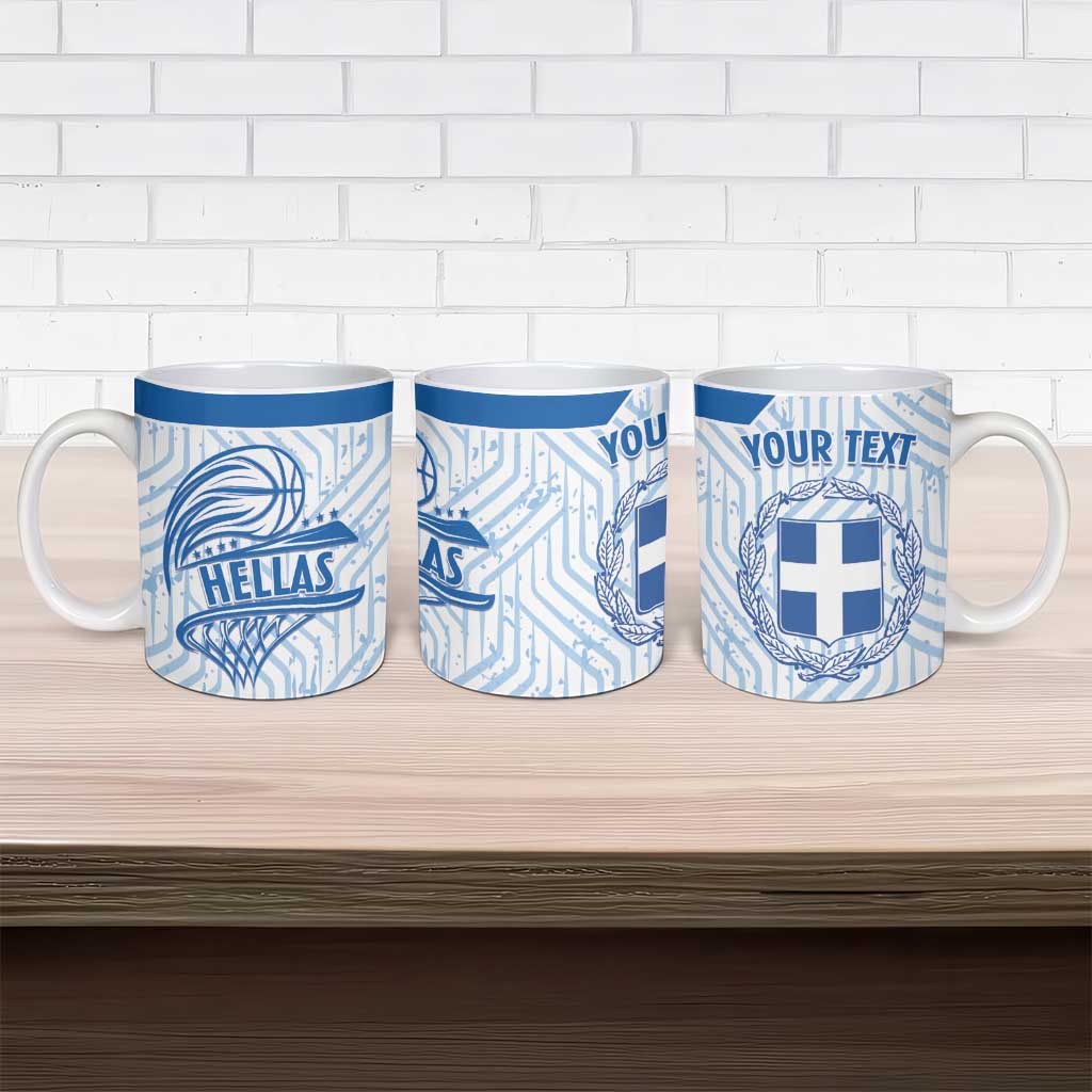 Hellas Basketball Custom Ceramic Mug Go Greece White Version - Wonder Print Shop