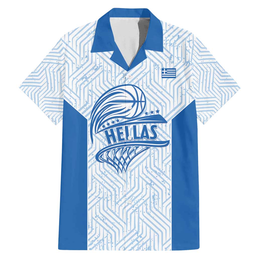 Hellas Basketball Custom Family Matching Mermaid Dress and Hawaiian Shirt Go Greece White Version - Wonder Print Shop