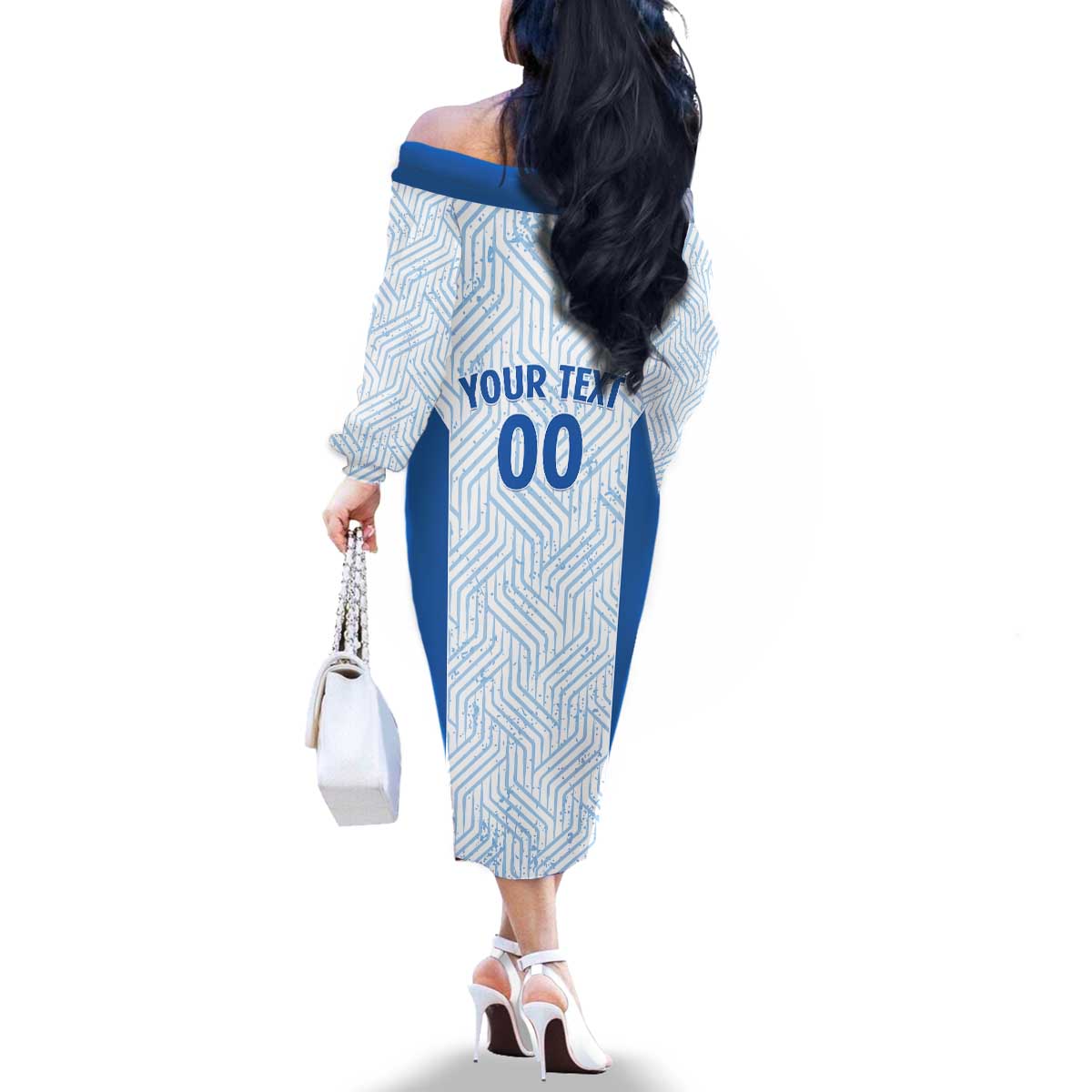 Hellas Basketball Custom Family Matching Off The Shoulder Long Sleeve Dress and Hawaiian Shirt Go Greece White Version - Wonder Print Shop