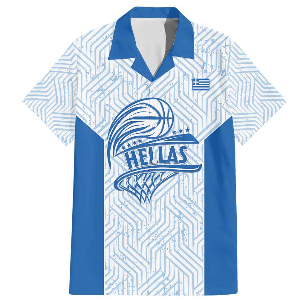 Hellas Basketball Custom Family Matching Tank Maxi Dress and Hawaiian Shirt Go Greece White Version - Wonder Print Shop