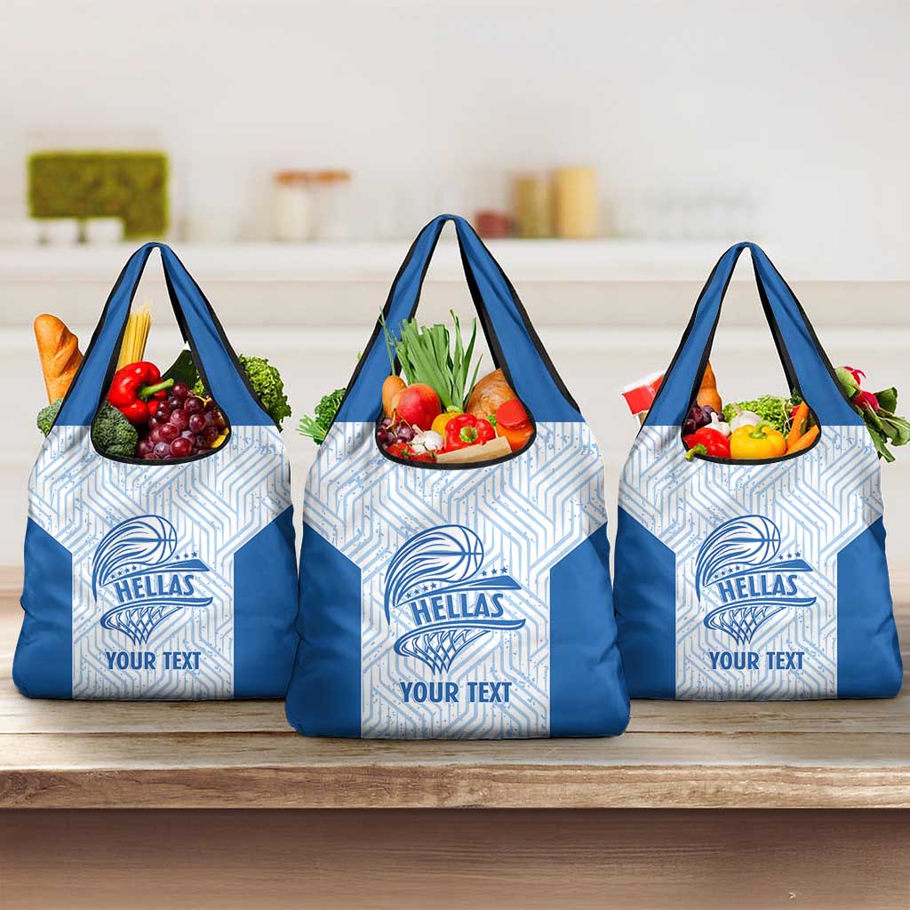 Hellas Basketball Custom Grocery Bag Go Greece White Version - Wonder Print Shop