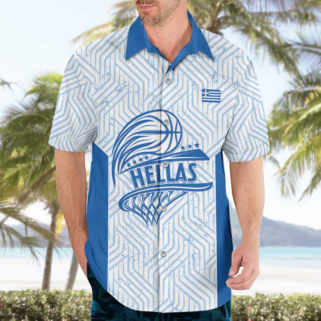 Hellas Basketball Custom Hawaiian Shirt Go Greece White Version - Wonder Print Shop