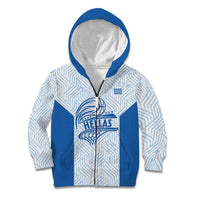 Hellas Basketball Custom Kid Hoodie Go Greece White Version - Wonder Print Shop